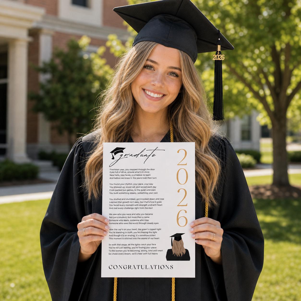 Sentimental Gifts for Graduation Printable Poem for High School Class of 2027 Graduation Keepsake Thoughtful Graduation Gift for Her PDF