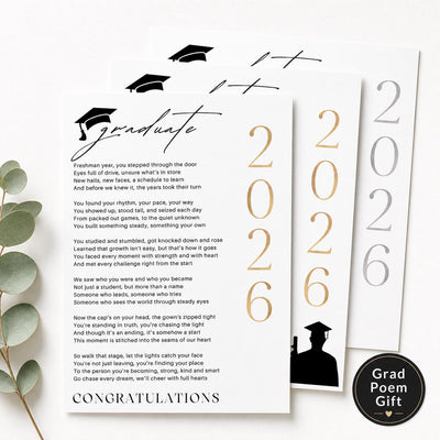 Poetry Graduation Gift High School Graduation Poem for Him Class of 2027 Printable Graduation Card Graduation Poem Graduation Present Ideas