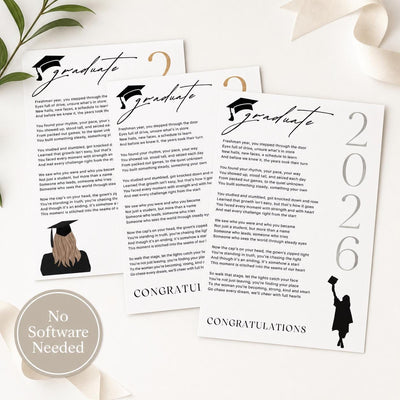 Graduation Gift Card Idea Sentimental High School Graduate Poem Keepsake Idea Class of 2027 Printable Present Grad Gift for Her PDF Download