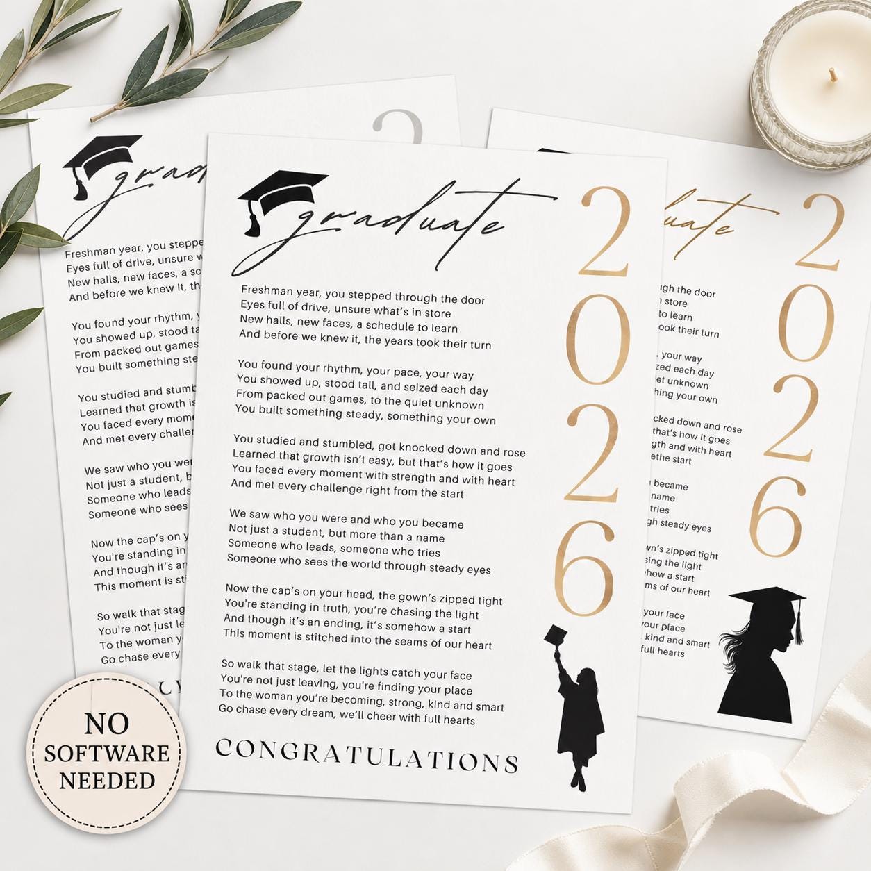 Sentimental Gifts for Graduation Printable Poem for High School Class of 2027 Graduation Keepsake Thoughtful Graduation Gift for Her PDF