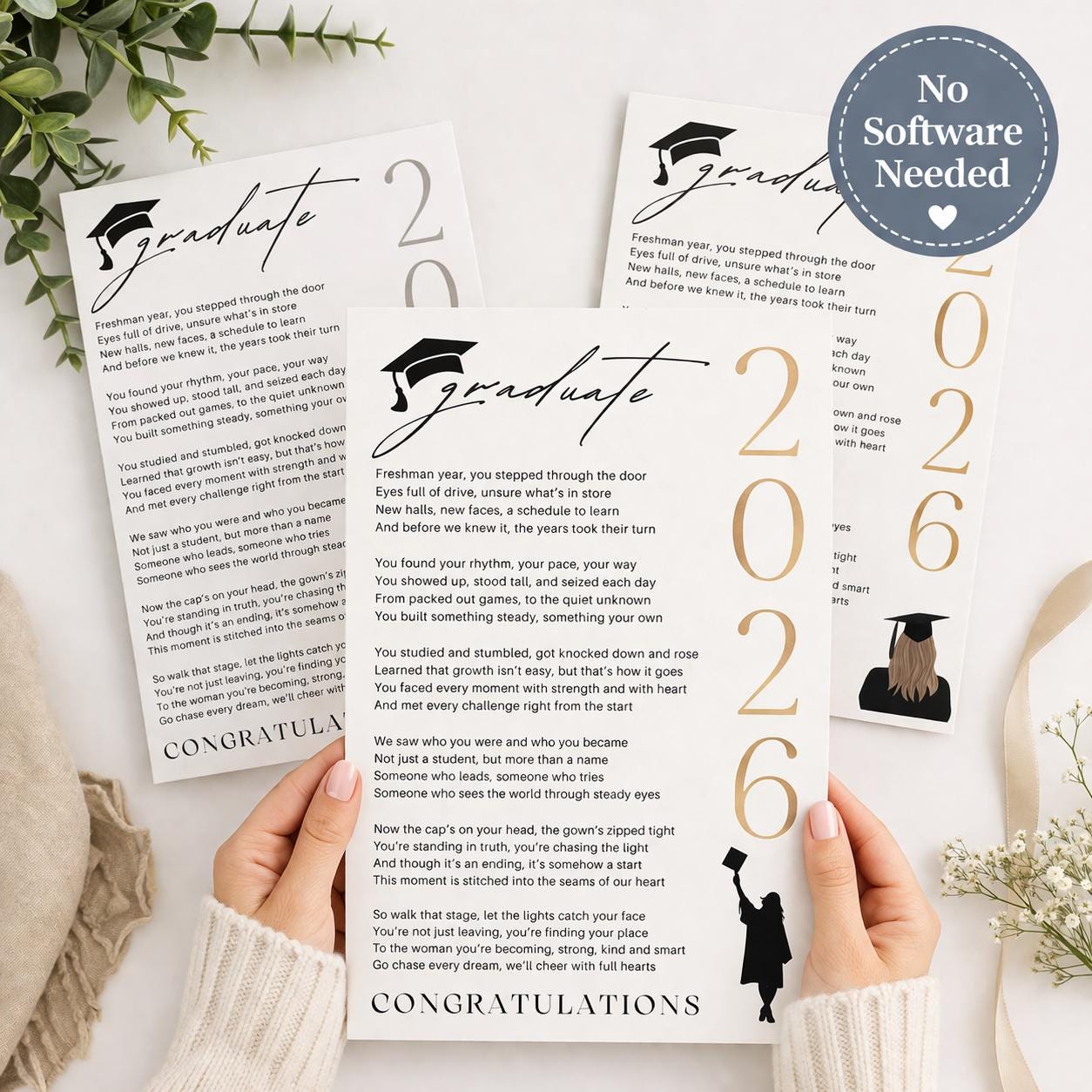 Sentimental Gifts for Graduation Printable Poem for High School Class of 2027 Graduation Keepsake Thoughtful Graduation Gift for Her PDF