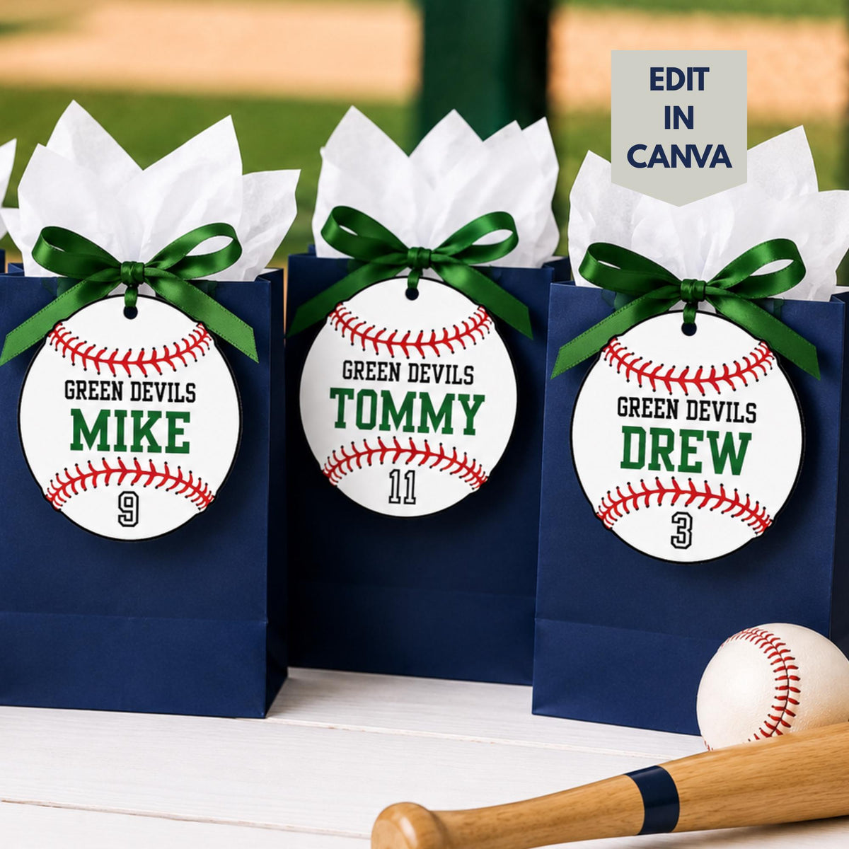 Baseball Favor Tags Baseball Game Day Snack Bag Tag Baseball Bag Tag Baseball Game Snack Tag Instant Download Digital File Canva Template 3"