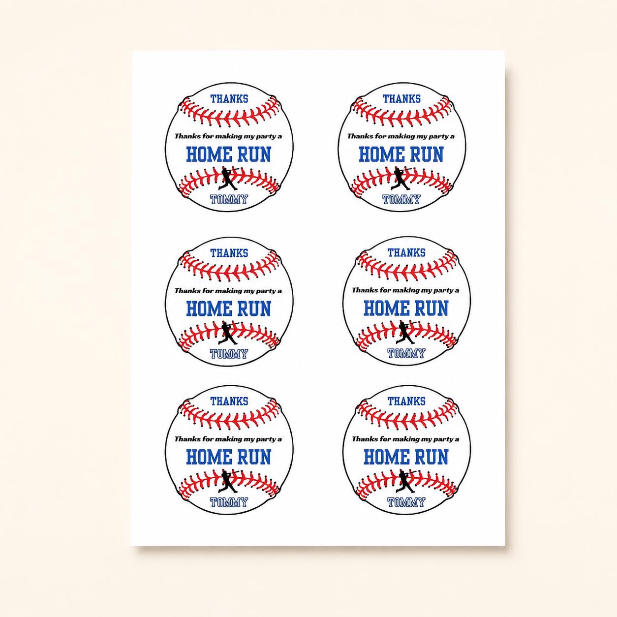 Baseball¬†Birthday Party Favor Tag Digital File Canva Template¬†Baseball Theme Party Baseball Custom Birthday Idea Thank You Great Party Tag