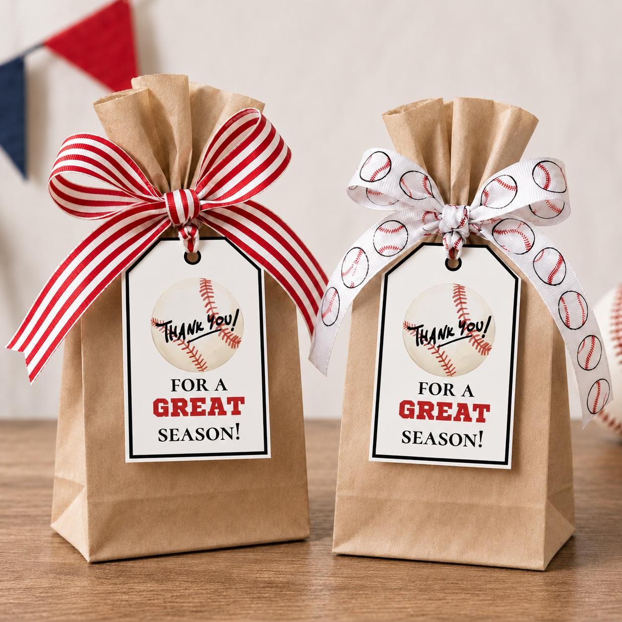 Baseball Thanks For a Great Season Tags End of Season Snacks Team Treat Label Baseball Player Thank You Baseball Favor Tags 3 Sizes