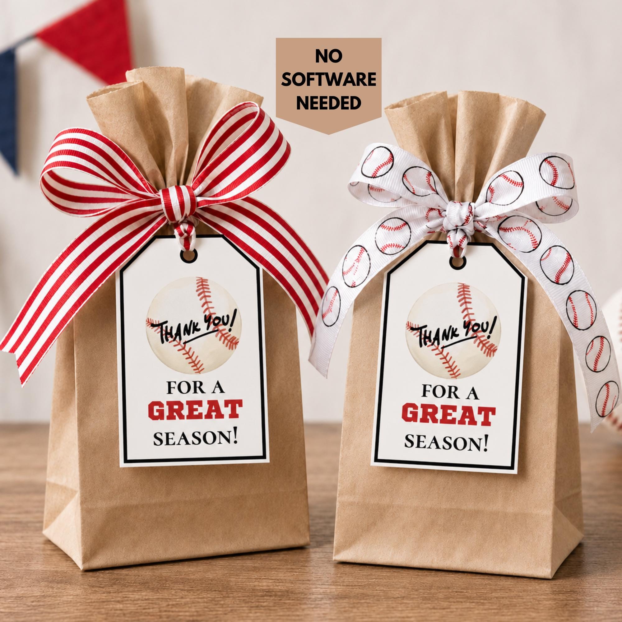 Baseball Thanks For a Great Season Tags End of Season Snacks Team Treat Label Baseball Player Thank You Baseball Favor Tags 3 Sizes