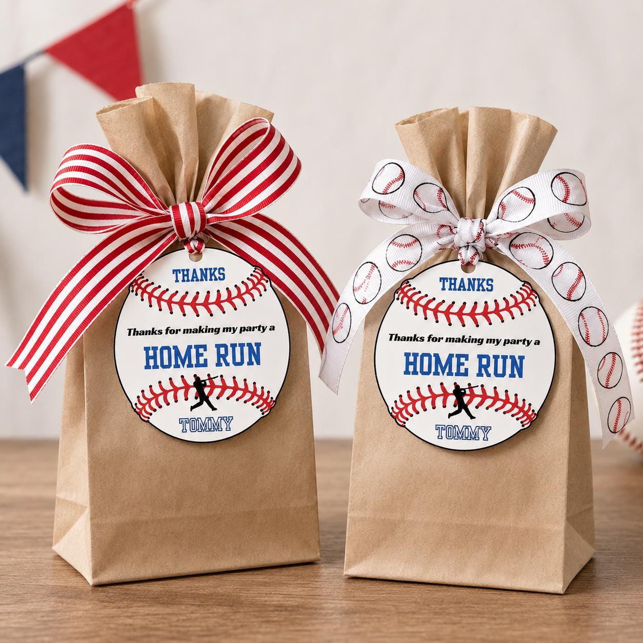 INSTANT DOWNLOAD Baseball 3" Personalized Favor Tags - Edit in Canva Template Baseball Favor Tags 3 inch 7 Different Custom Baseball Tags