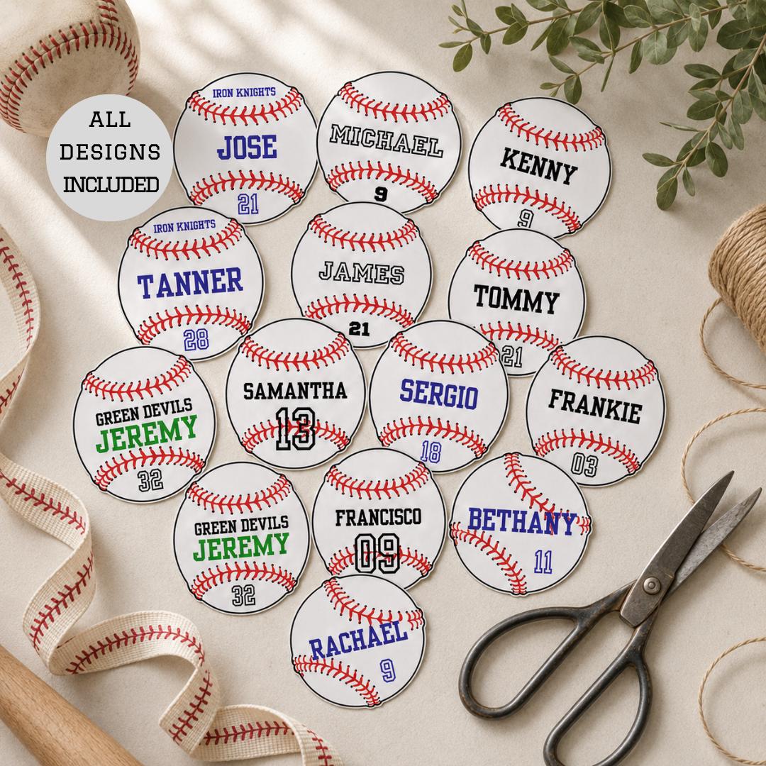Baseball Custom Tags 5 inch Editable Tags Favor Bag Tags Baseball Team Gifts Tags Baseball Tags Baseball Favor Tags 5" Baseball Name Tag SVG