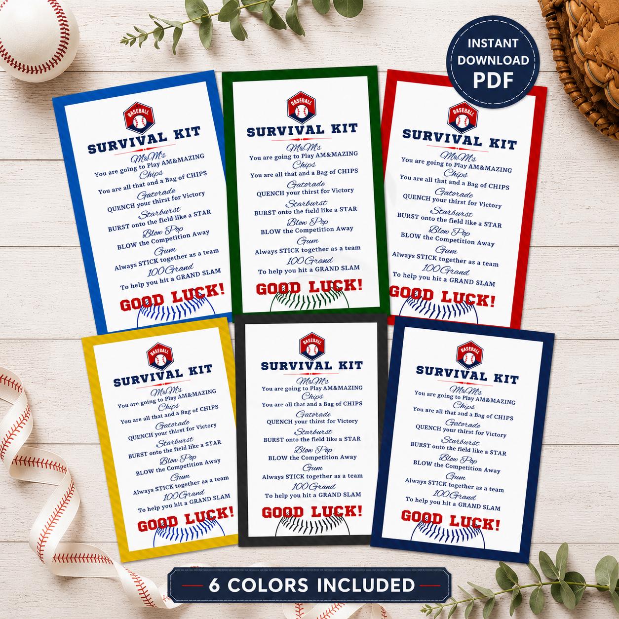 Team Mom Baseball Goodie Bag Tag Player Gift Favor Instant Download Baseball Survival Kit Gift Tag Printable Bball Tournament Treat Bag Idea