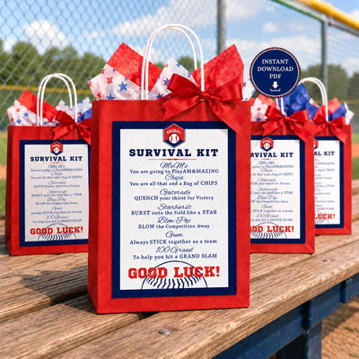 Baseball Coach Survival Kit Printable Gift Tag Digital Download Baseball Team Gifts Coaches Gift Idea for Tournaments Gift Bag Goodie Bags