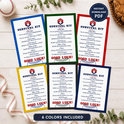 Baseball Coach Survival Kit Printable Gift Tag Digital Download Baseball Team Gifts Coaches Gift Idea for Tournaments Gift Bag Goodie Bags