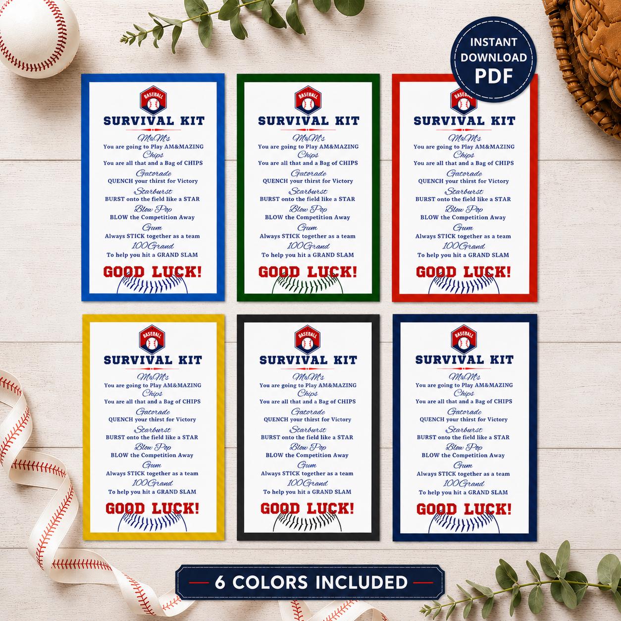 Baseball Coach Gift Survival Kit Labels Printable Gift Tag Download Baseball Team Tournament Goodie Bags Coach Appreciation End of Season