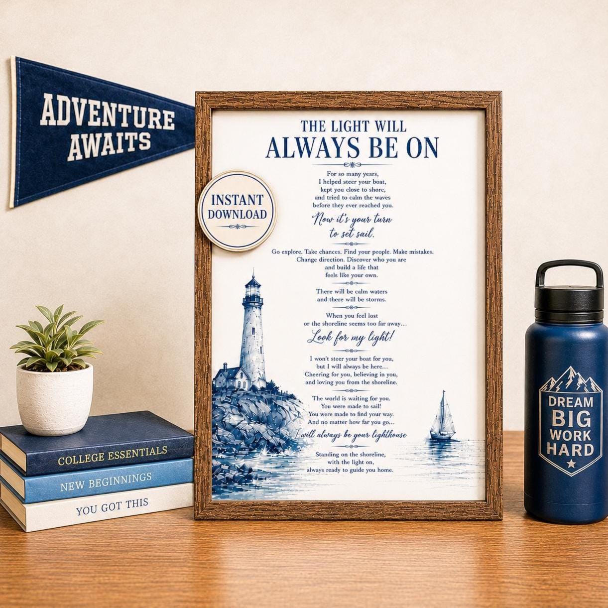 College Drop Off Poem Leaving for College Gift Going Away Gift Son Daughter Freshman Send Off Gift Leaving Home Printable Digital Download
