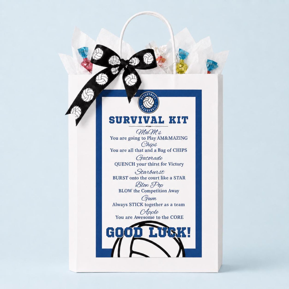 Volleyball Senior Night Gift Tags Printable Team Good Luck Favors End of Season Player Gifts Instant Download PDF