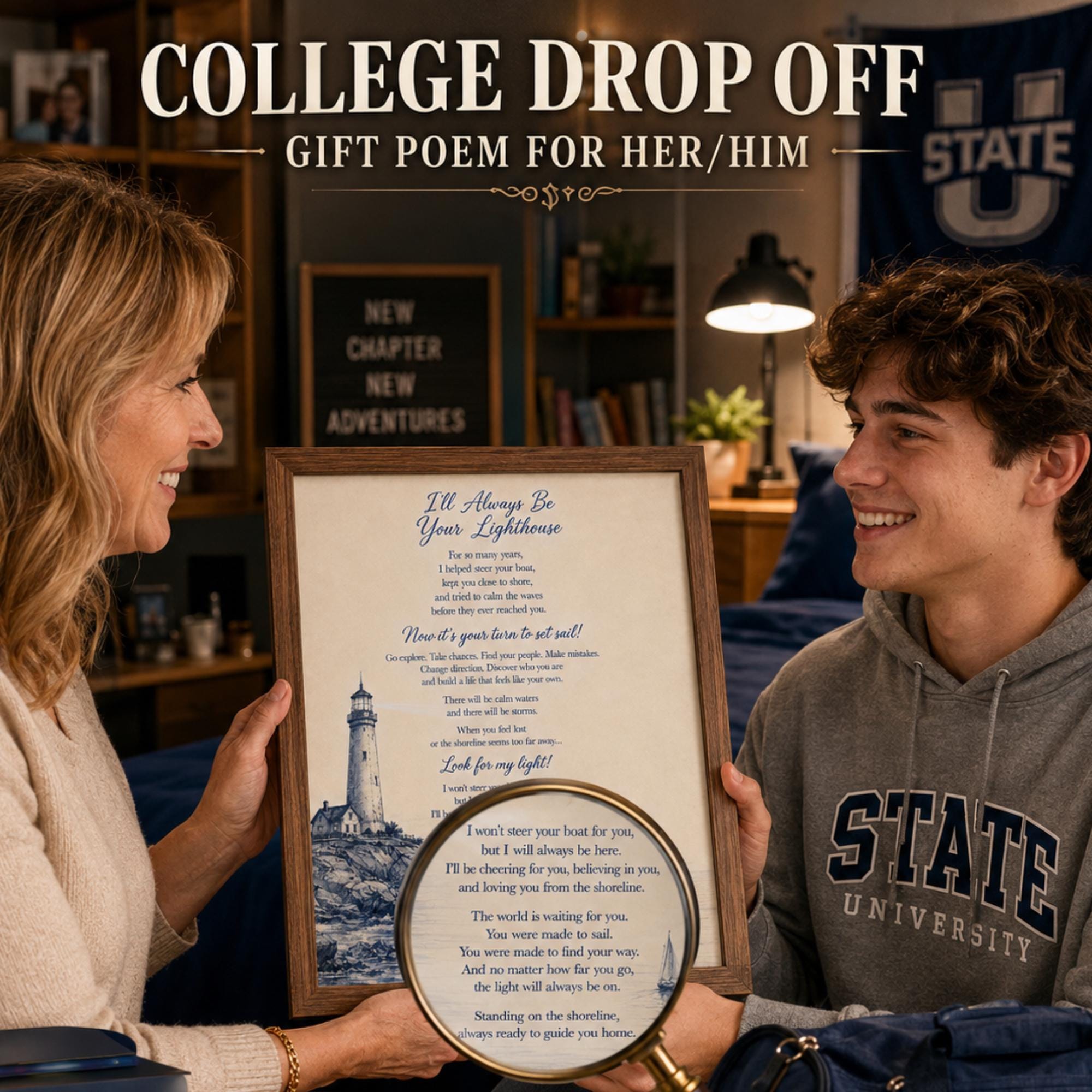 College Gift for Daughter From Mom Freshman Daughter Encouragement Poem Dorm Room Keepsake Inspirational Printable Digital Download PDF