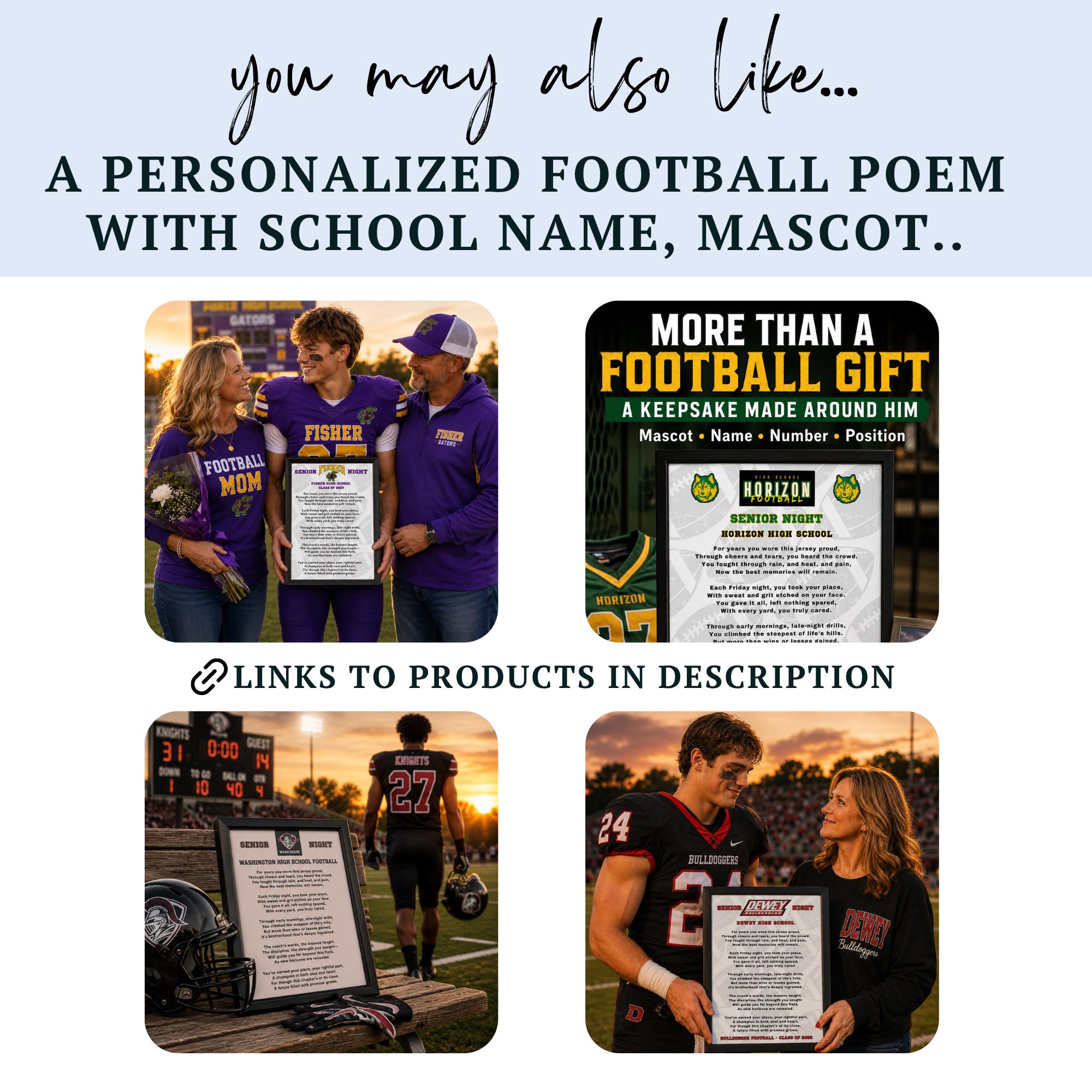 Football Senior Night Senior Football Team Gift Senior Night Football Players Keepsake Class of 2027 Home Game Gift Ideas 17 Printable Poems