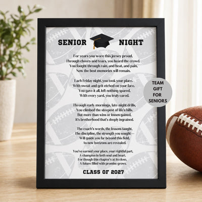 Football Senior Night Senior Football Team Gift Senior Night Football Players Keepsake Class of 2027 Home Game Gift Ideas 17 Printable Poems