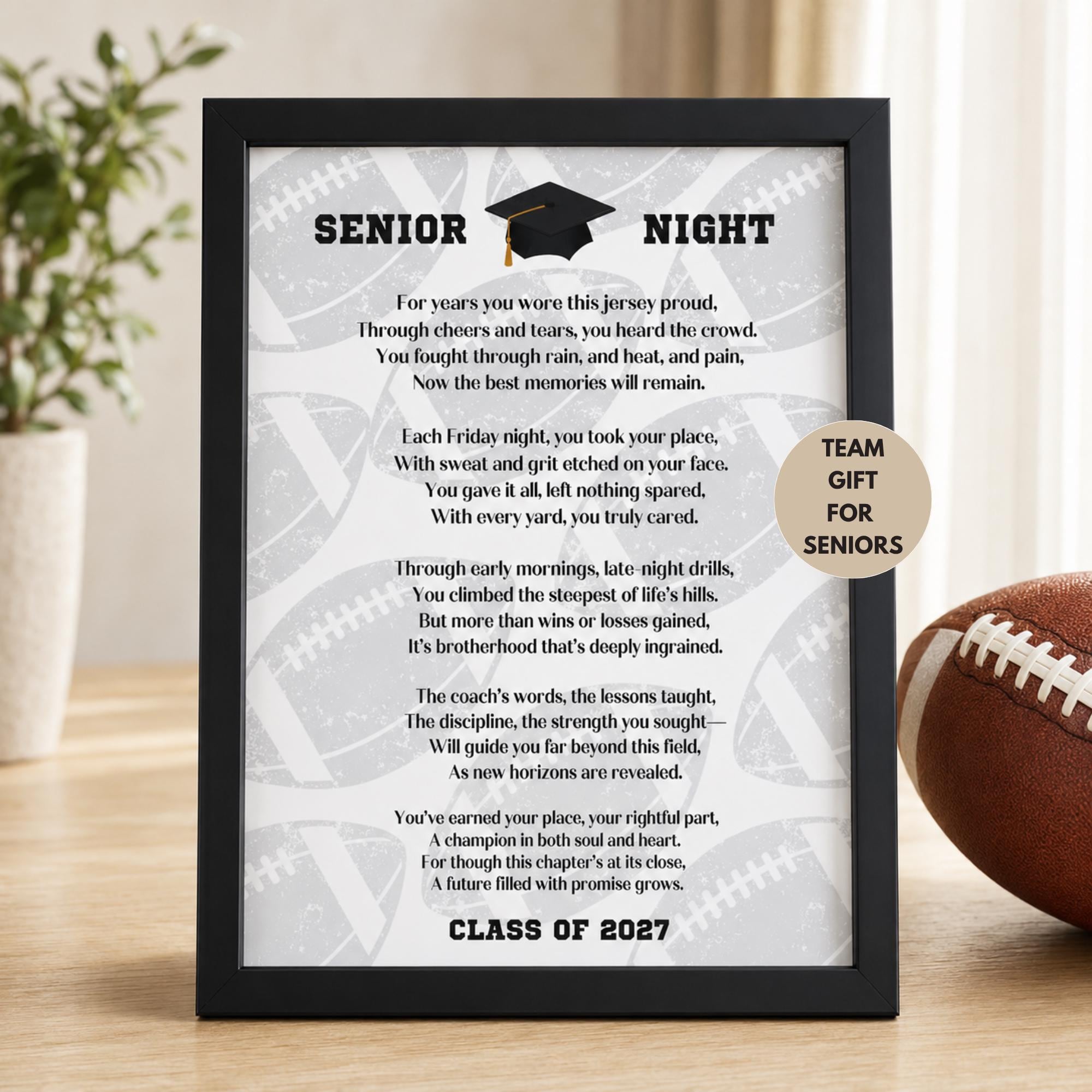 Senior Football Gift Senior Football Mom Gift to Son Football Poem Senior Night Football Unique Gift Senior Graduation Class of 2027 PDF