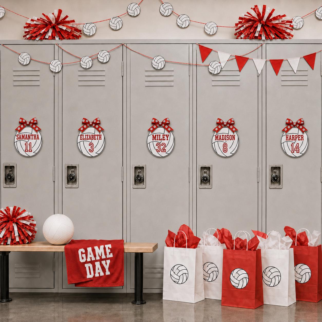 Volleyball Locker Sign 5" Editable Names and Player Numbers DIY Canva Template Printable DIY Club Travel Team End of Season Party Download
