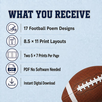 Senior Football Gift Senior Football Mom Gift to Son Football Poem Senior Night Football Unique Gift Senior Graduation Class of 2027 PDF