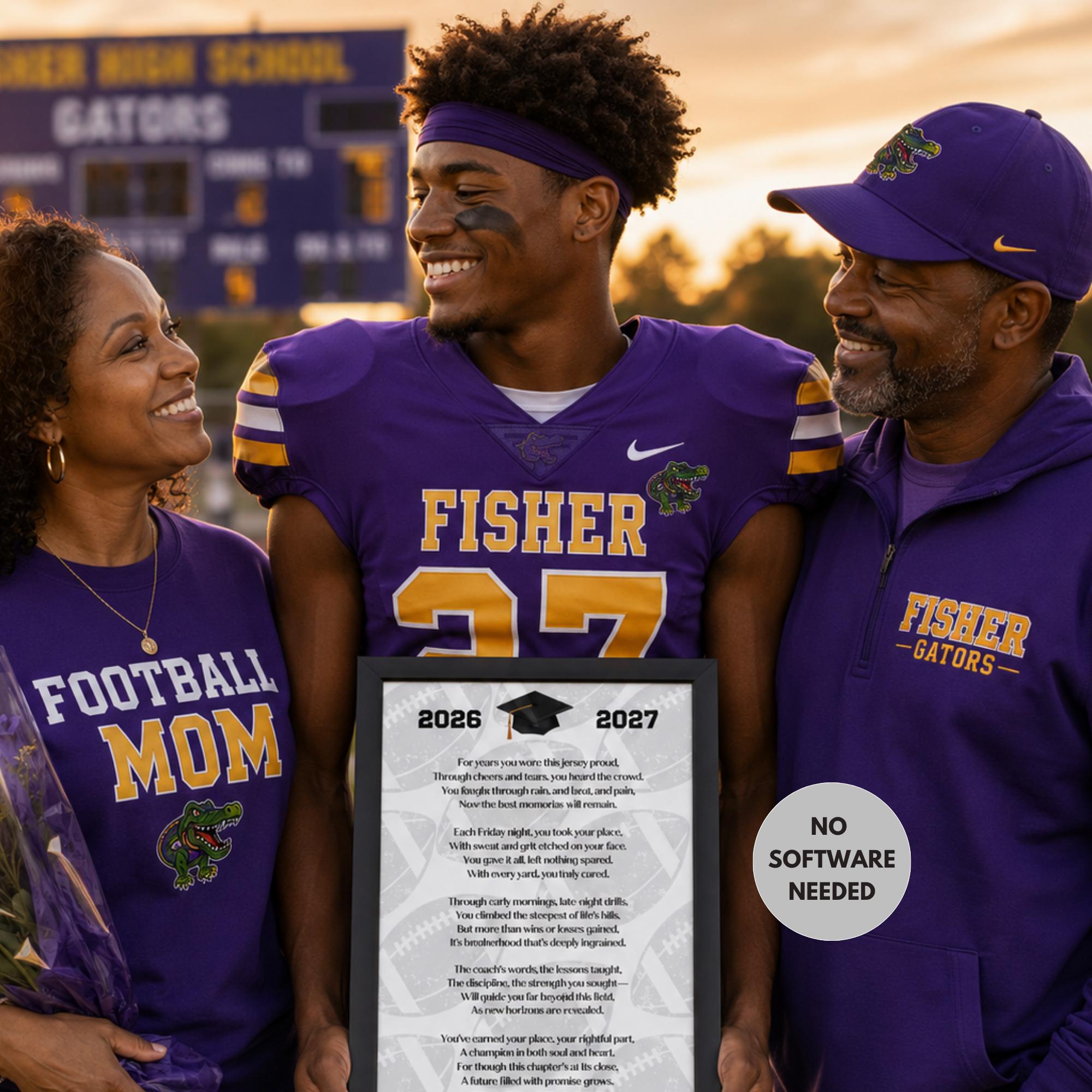 Senior Football Gift for Boys Mom Gift to Son Printable Poem PDF Class of 2027 Senior Night Football Gift Football Mom Poem INSTANT DOWNLOAD