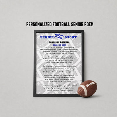 Football Senior Class of 2027 Senior Mom Gift to Son Football Gift SVG Graduation Football Mom Custom Poem Senior Night Personalized Mascot