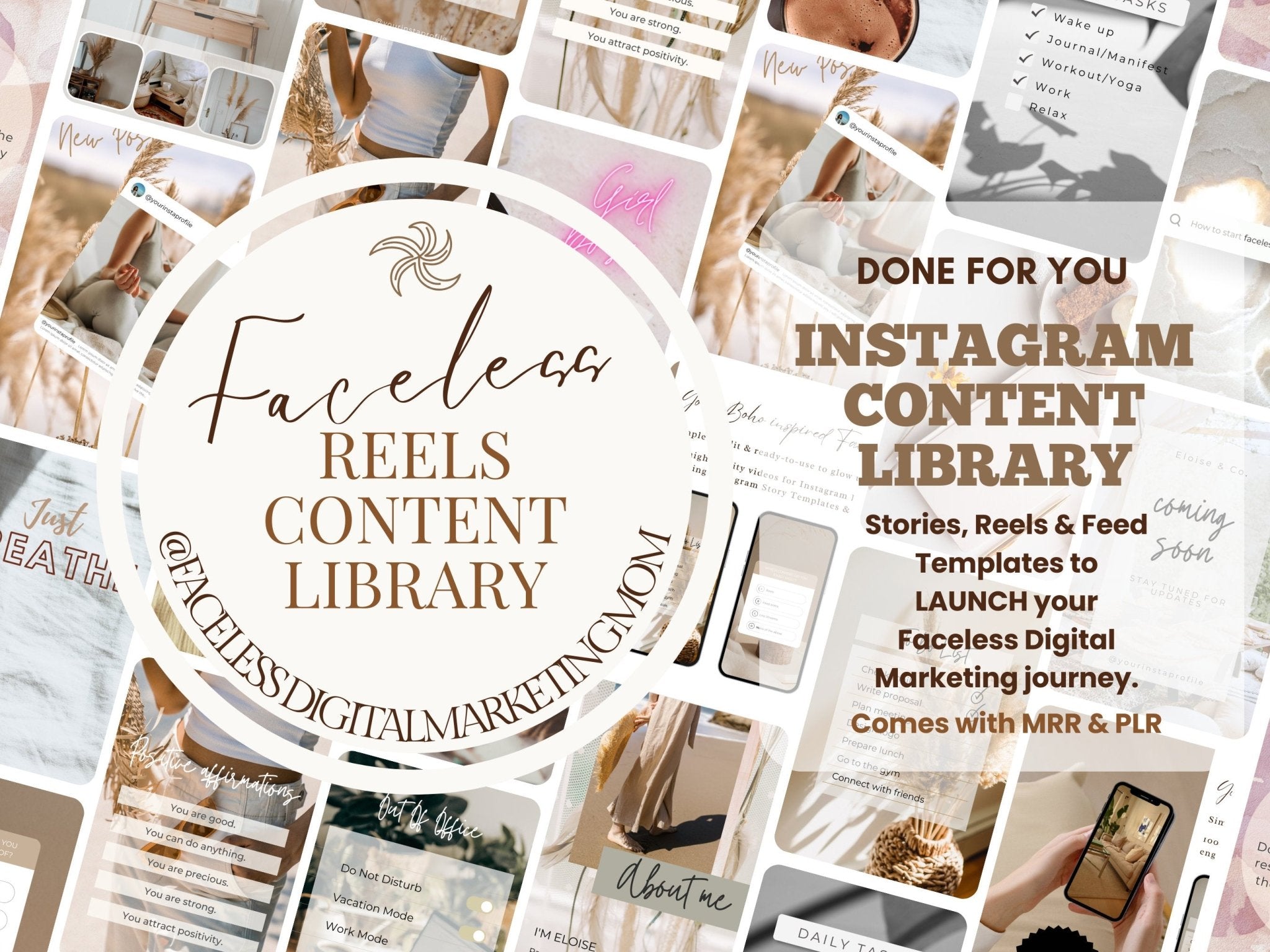 digital marketing, done for you, instagram content library for faceless marketing