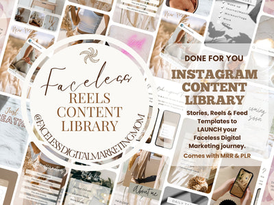 digital marketing, done for you, instagram content library for faceless marketing