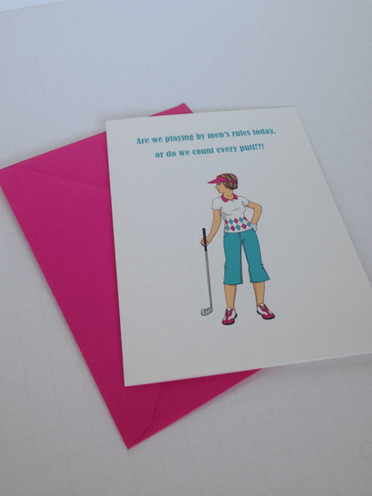 ladies golf birthday card