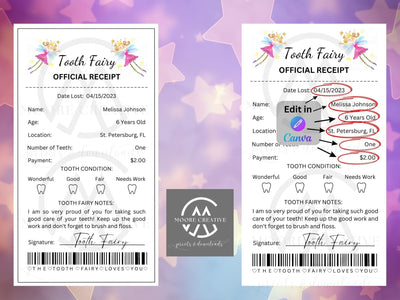 Tooth Fairy Receipt Printable