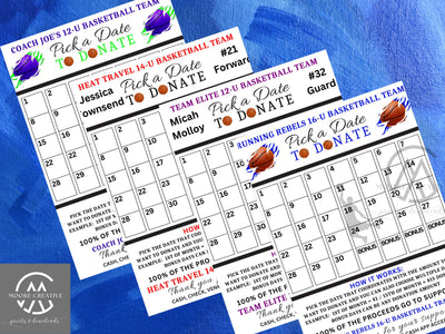 basketball pick a date to donate fundraising