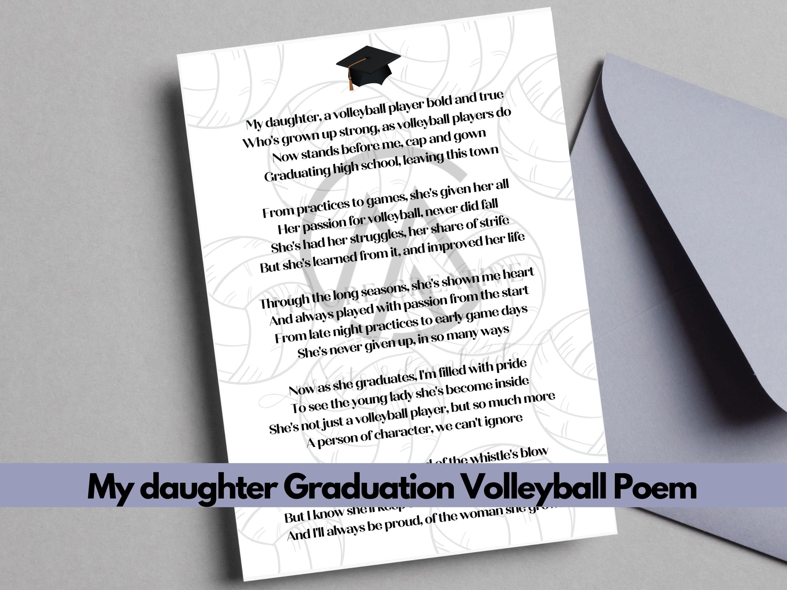 graduation volleyball poem daughter