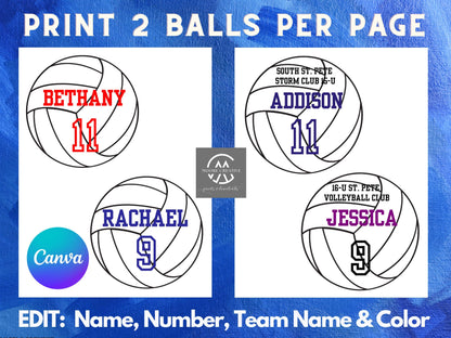 instant download volleyball downloads for teams