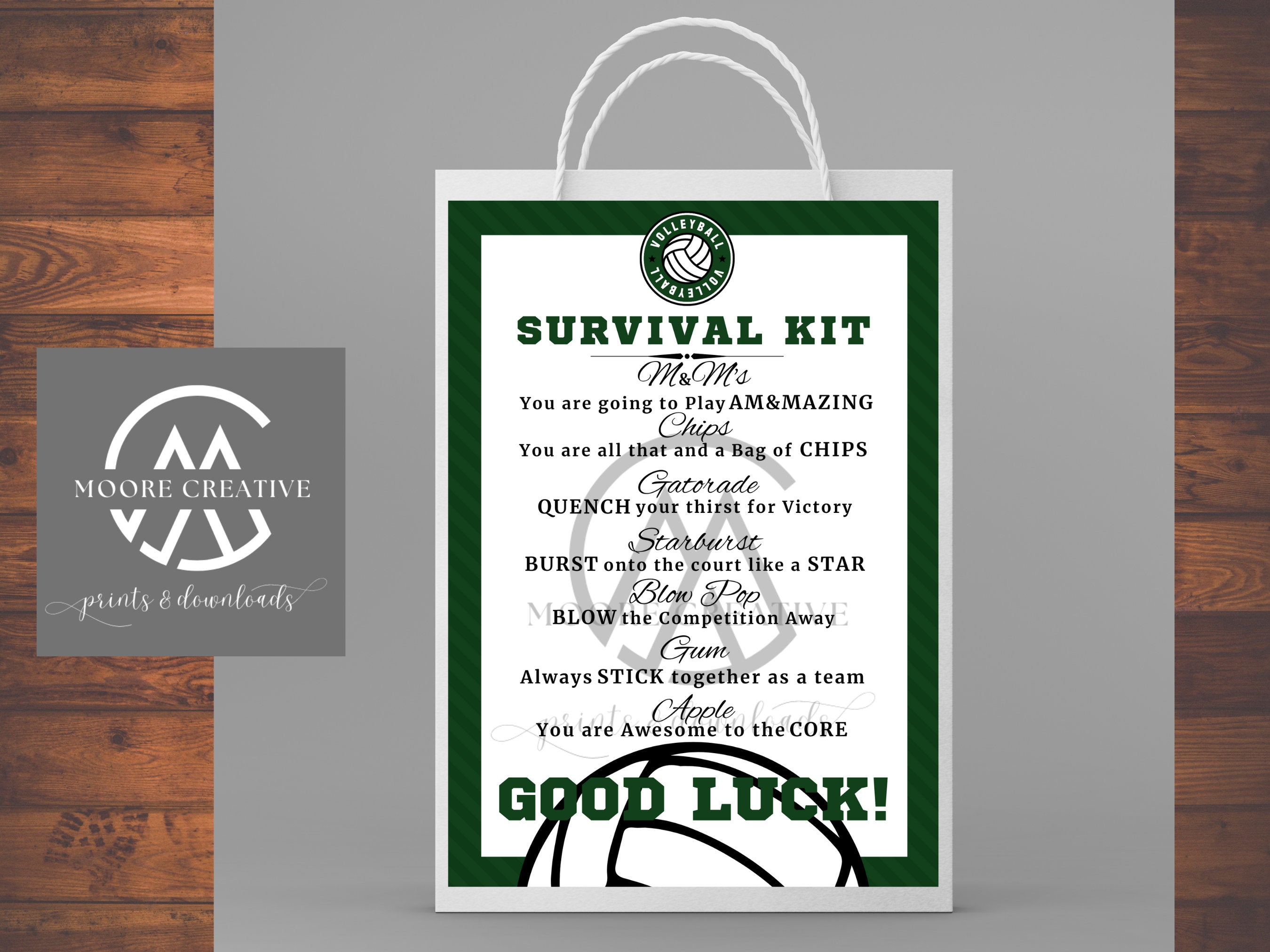 volleyball survival kit treats and prints