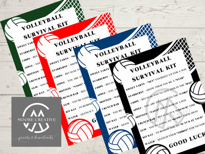 volleyball survival kits prints diy